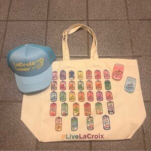 La Croix #LiveLaCroix Tote Bag, hat, two (2) cell phone accessories